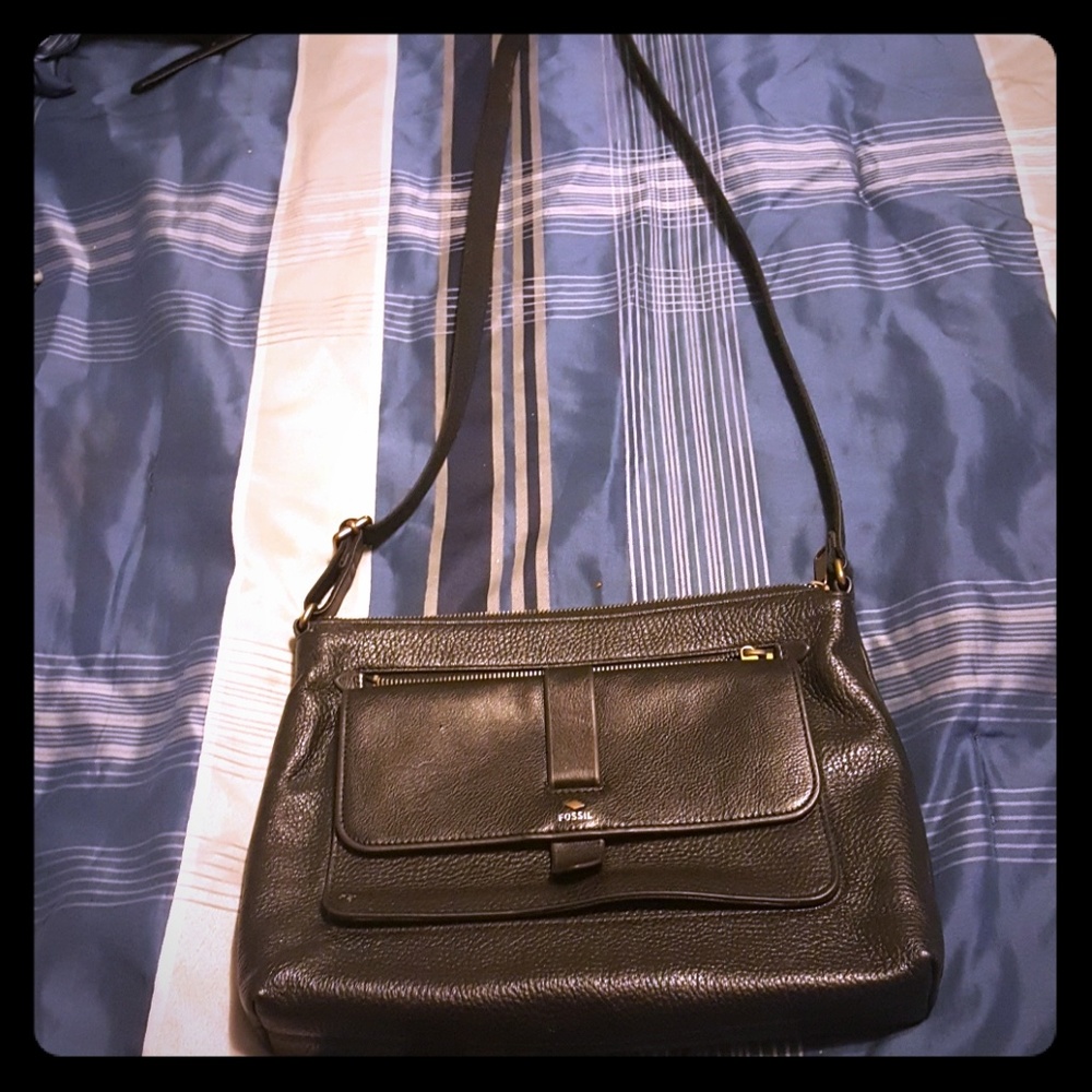 Fossil leather shoulder bag